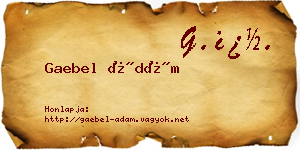 Gaebel Ádám névjegykártya
